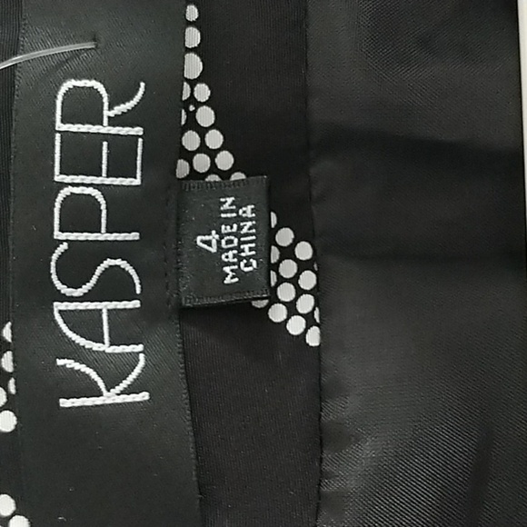 Kasper 100 percent SILK Black &White Blazer Jacket Sz 4 - Picture 2 of 10